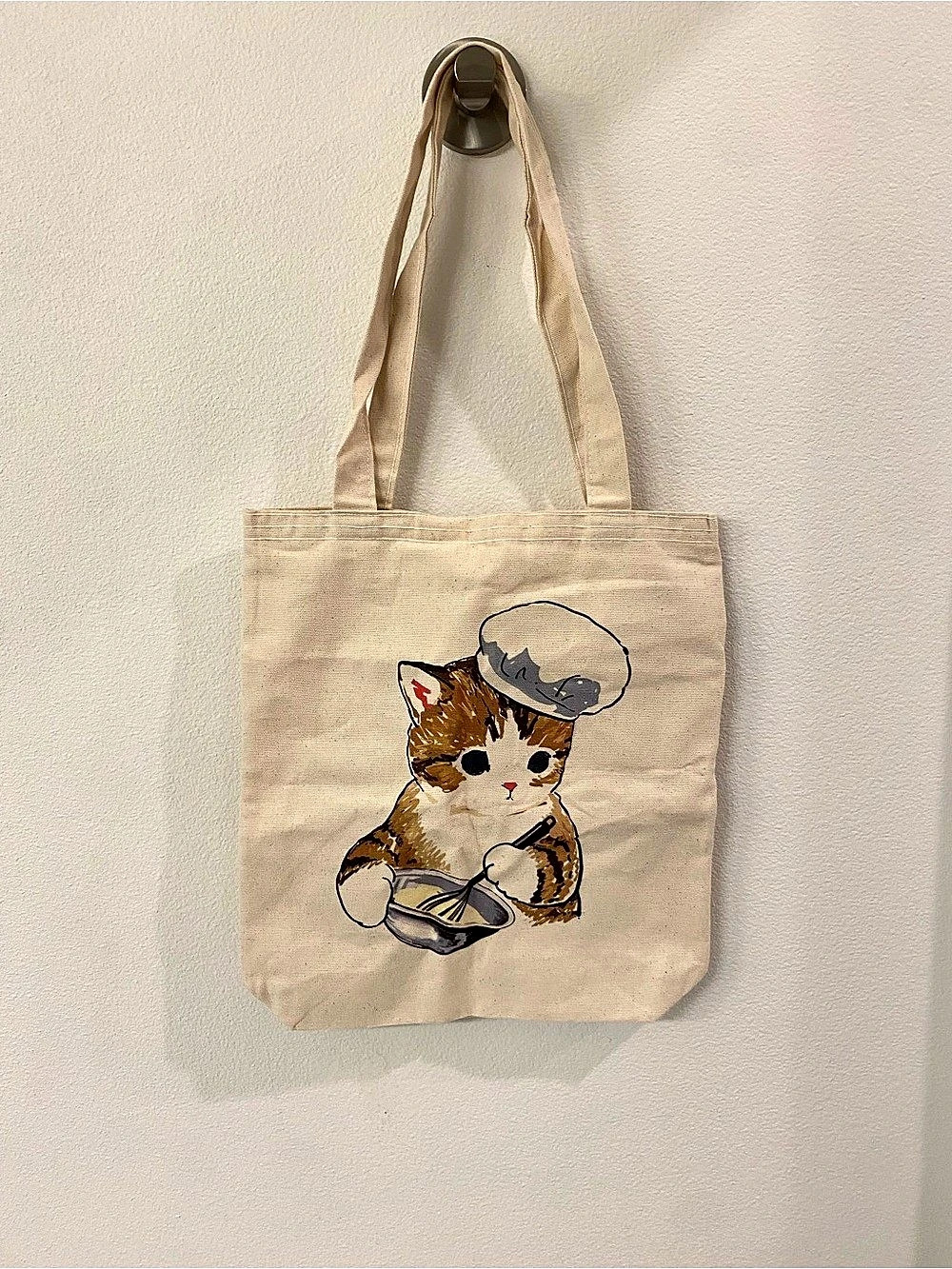 Cat Graphic Canvas Tote